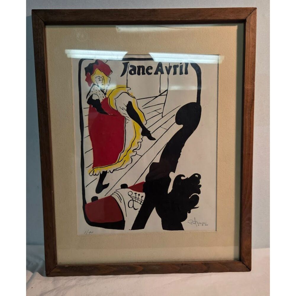 Vintage Paul Maceri “Jane Avril” Signed Limited Edition Print 1/40 Framed